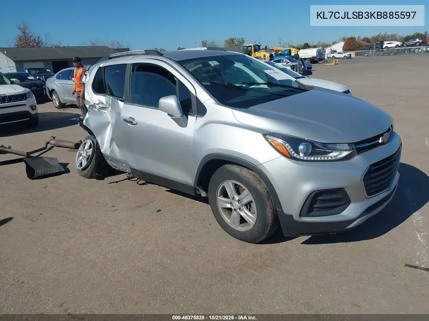 CHEVROLET TRAX 2019, VIN KL7CJLSB3KB885597