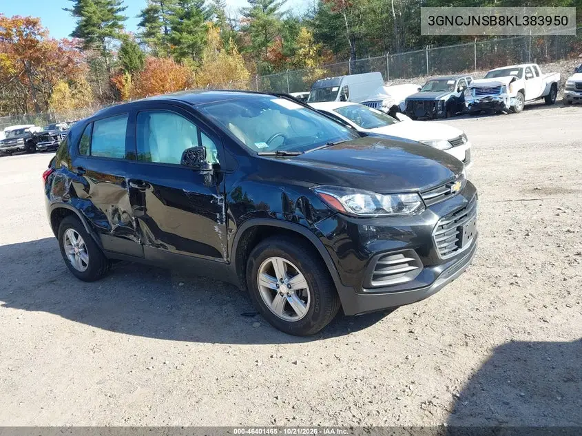 CHEVROLET TRAX 2019, VIN 3GNCJNSB8KL383950