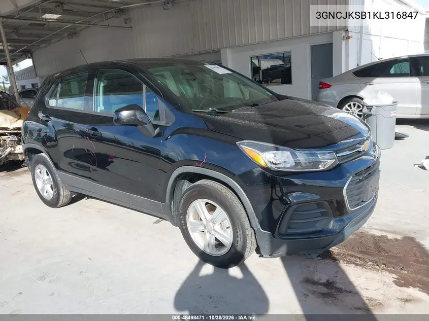 CHEVROLET TRAX 2019, VIN 3GNCJKSB1KL316847