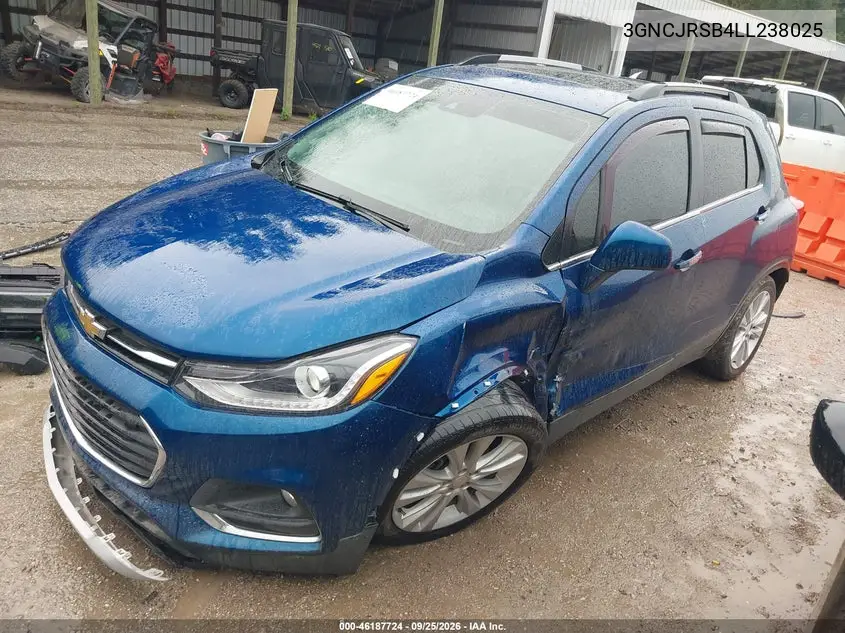 2020 CHEVROLET TRAX VIN 3GNCJRSB4LL238025 — фото 2