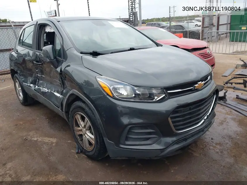 CHEVROLET TRAX 2020, VIN 3GNCJKSB7LL190804