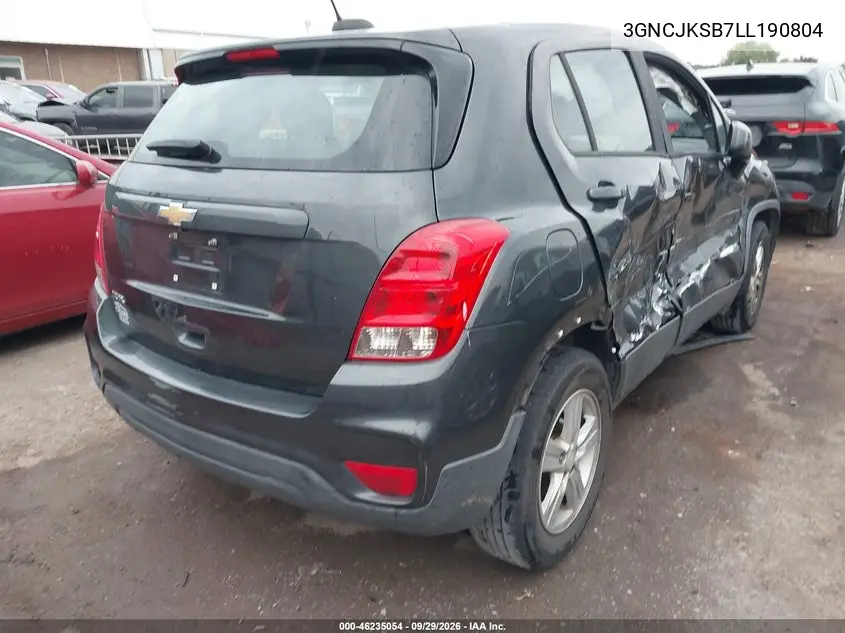 2020 CHEVROLET TRAX VIN 3GNCJKSB7LL190804 — фото 4