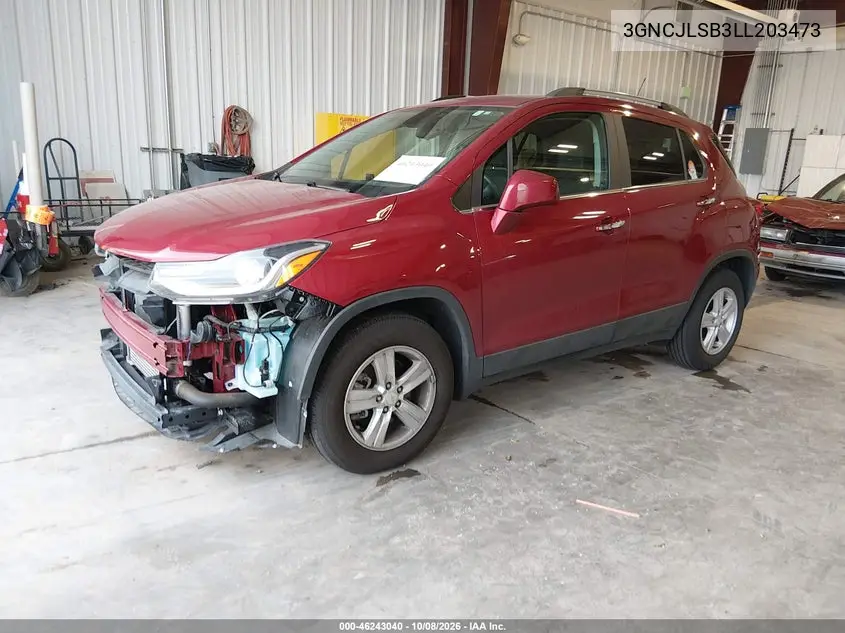 2020 CHEVROLET TRAX VIN 3GNCJLSB3LL203473 — фото 2