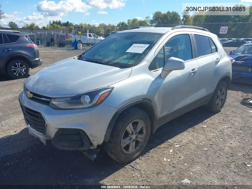 2020 CHEVROLET TRAX VIN 3GNCJPSB3LL310885 — фото 2