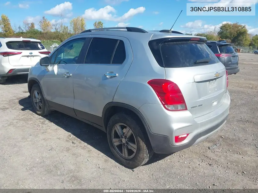 2020 CHEVROLET TRAX VIN 3GNCJPSB3LL310885 — фото 3