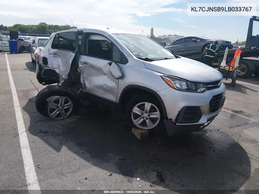 CHEVROLET TRAX 2020, VIN KL7CJNSB9LB033767
