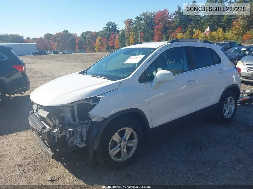 2020 CHEVROLET TRAX VIN 3GNCJLSB0LL227228 — фото 2