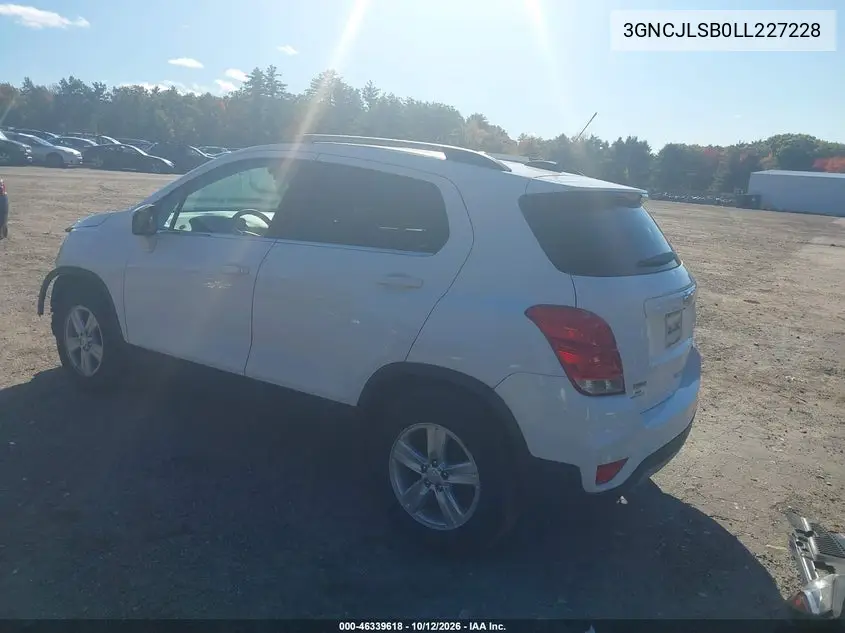 2020 CHEVROLET TRAX VIN 3GNCJLSB0LL227228 — фото 3