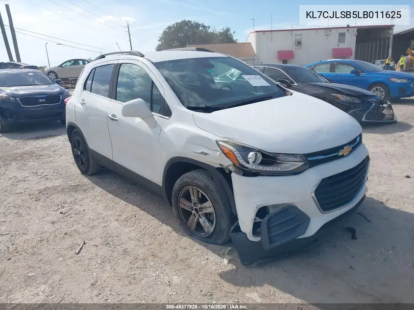 CHEVROLET TRAX 2020, VIN KL7CJLSB5LB011625