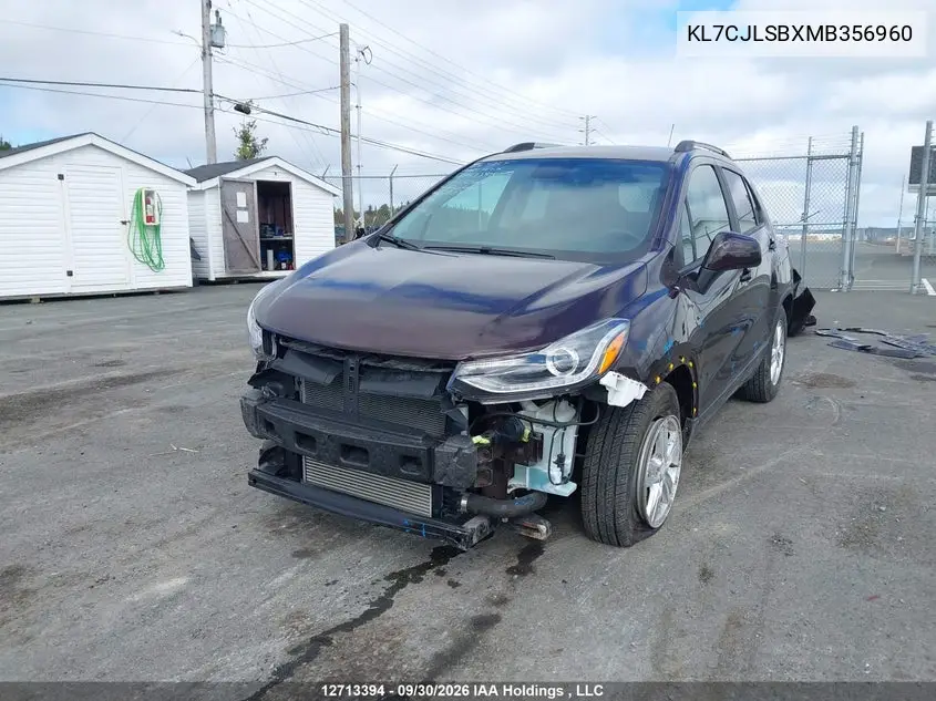 2021 CHEVROLET TRAX VIN KL7CJLSBXMB356960 — фото 6