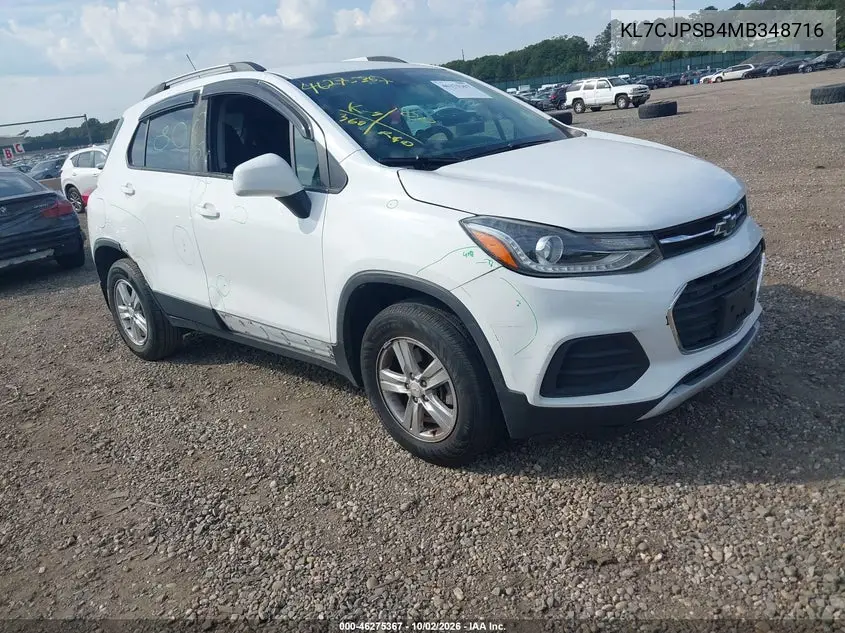 CHEVROLET TRAX 2021, VIN KL7CJPSB4MB348716
