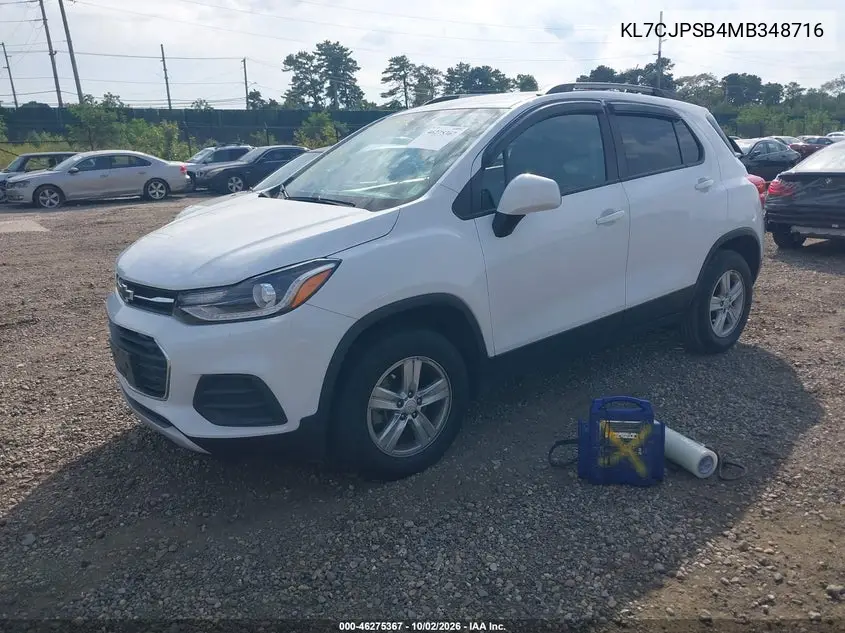 2021 CHEVROLET TRAX VIN KL7CJPSB4MB348716 — фото 2