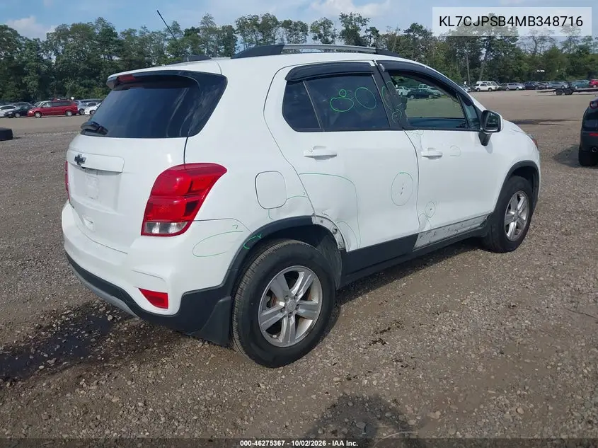2021 CHEVROLET TRAX VIN KL7CJPSB4MB348716 — фото 4