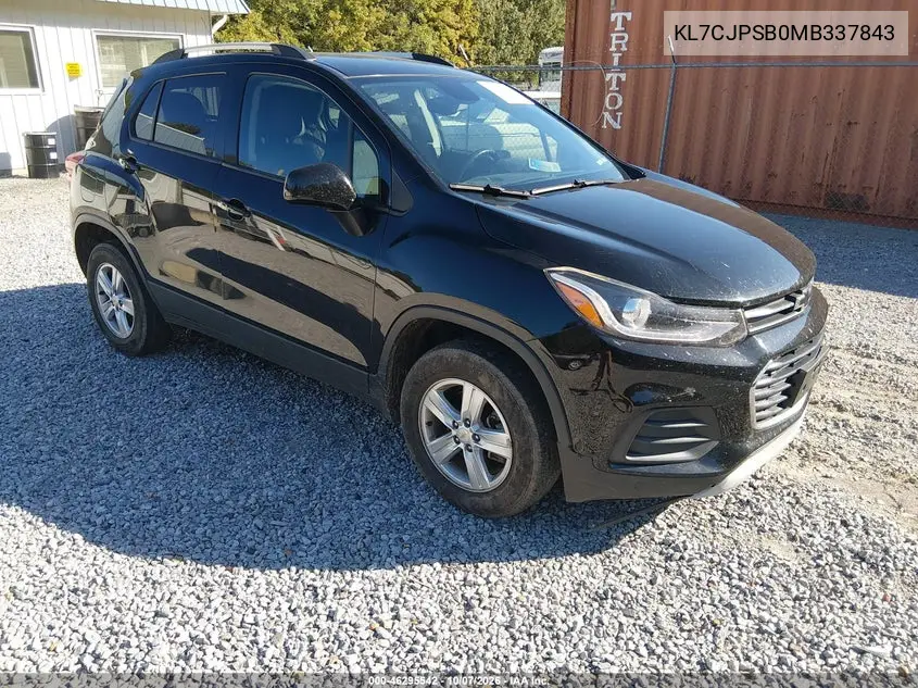 CHEVROLET TRAX 2021, VIN KL7CJPSB0MB337843
