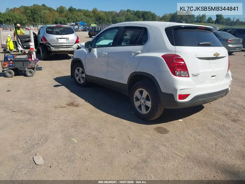 2021 CHEVROLET TRAX VIN KL7CJKSB5MB344841 — фото 3