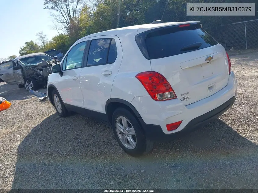 2021 CHEVROLET TRAX VIN KL7CJKSB5MB310379 — фото 3