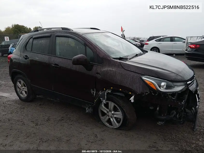 CHEVROLET TRAX 2022, VIN KL7CJPSM8NB522516