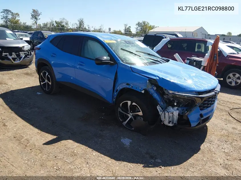 CHEVROLET TRAX 2024, VIN KL77LGE21RC098800