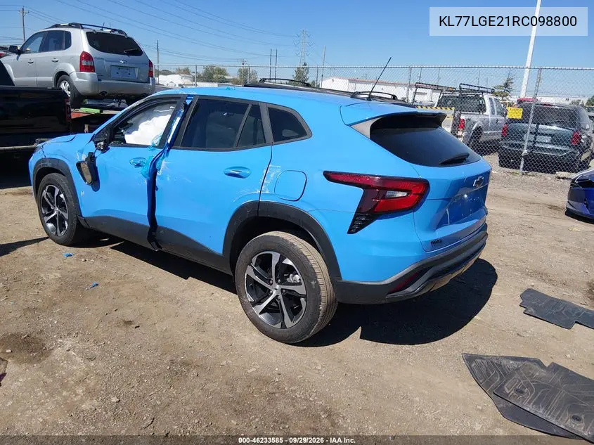 2024 CHEVROLET TRAX VIN KL77LGE21RC098800 — фото 3