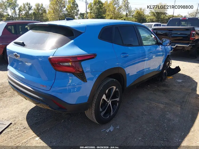 2024 CHEVROLET TRAX VIN KL77LGE21RC098800 — фото 4