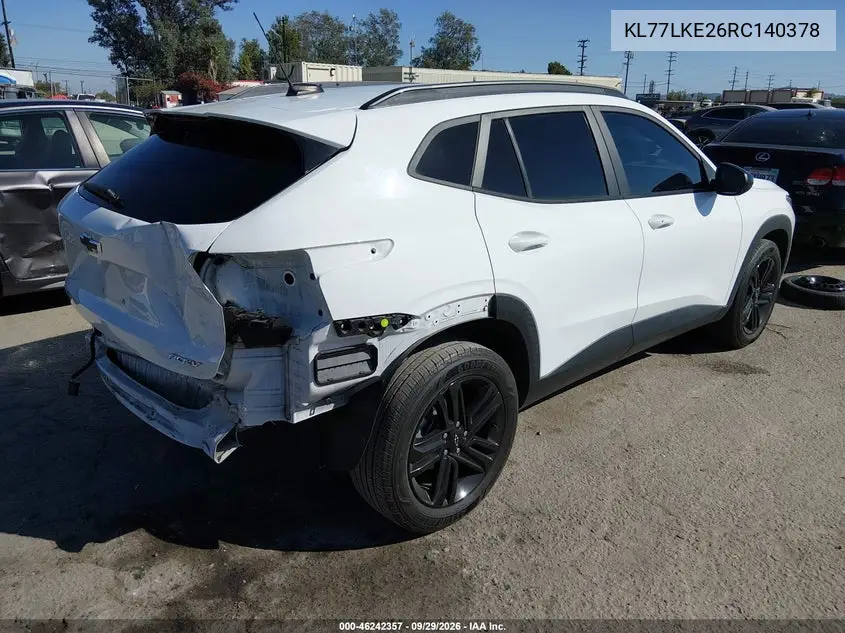2024 CHEVROLET TRAX VIN KL77LKE26RC140378 — фото 4