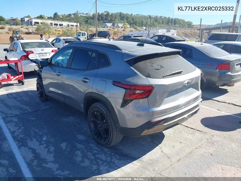 2024 CHEVROLET TRAX VIN KL77LKE2XRC025332 — фото 3