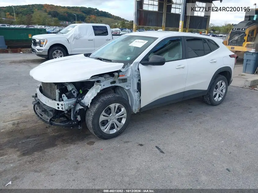 2024 CHEVROLET TRAX VIN KL77LFE24RC200195 — фото 2