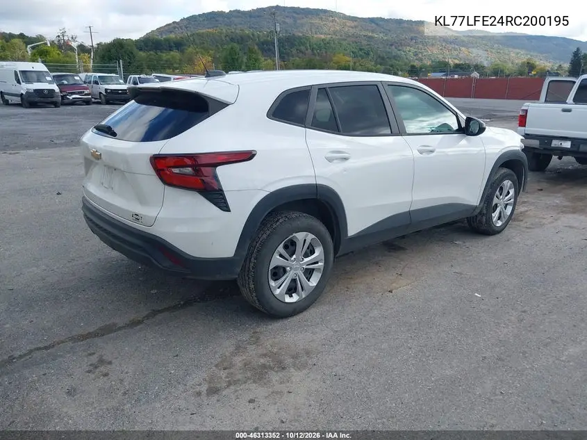 2024 CHEVROLET TRAX VIN KL77LFE24RC200195 — фото 4