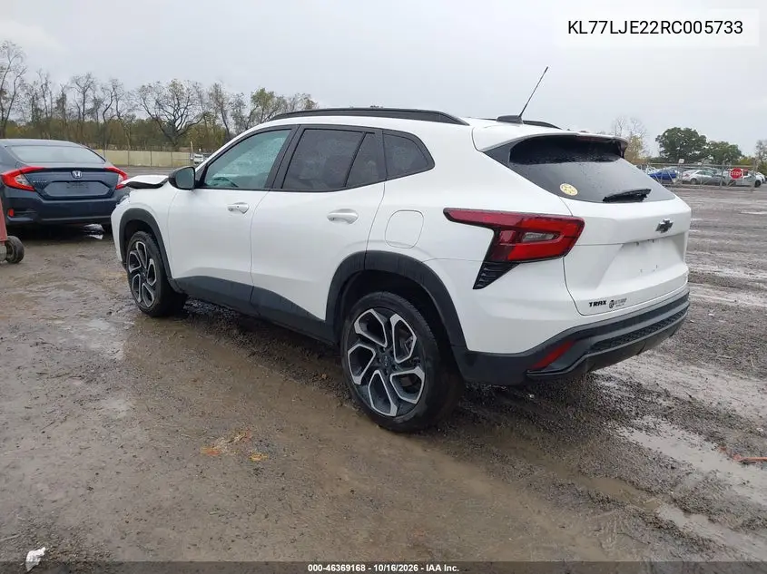 2024 CHEVROLET TRAX VIN KL77LJE22RC005733 — фото 3