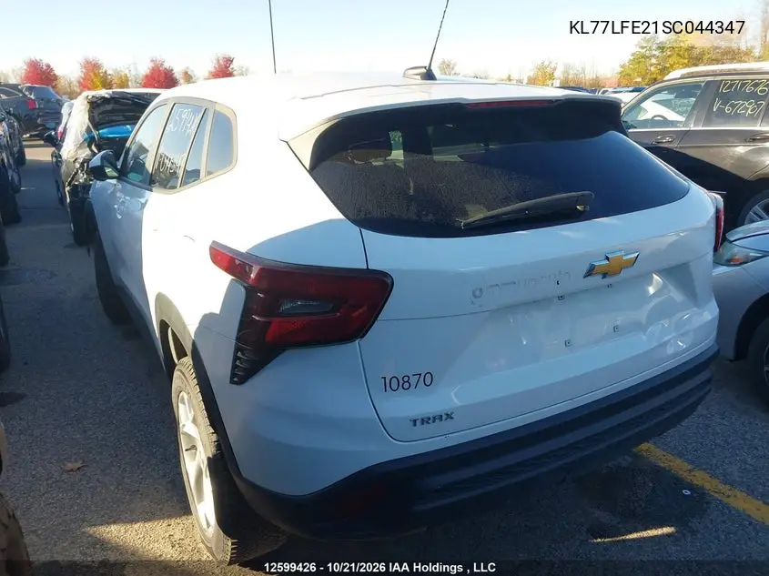 2025 CHEVROLET TRAX VIN KL77LFE21SC044347 — фото 3