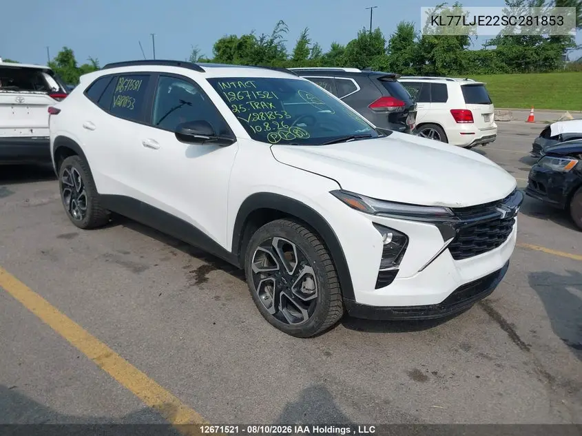 CHEVROLET TRAX 2025, VIN KL77LJE22SC281853