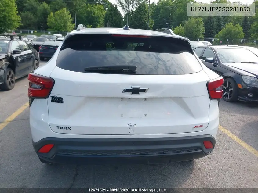 2025 CHEVROLET TRAX VIN KL77LJE22SC281853 — фото 16
