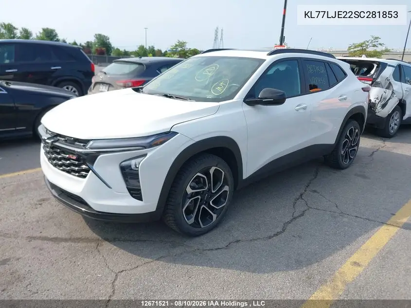 2025 CHEVROLET TRAX VIN KL77LJE22SC281853 — фото 2