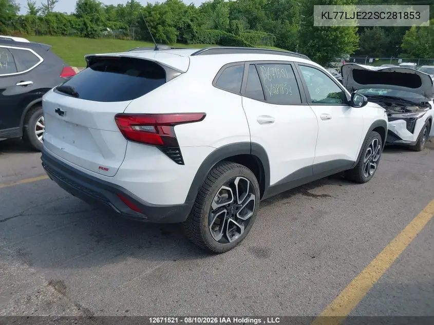 2025 CHEVROLET TRAX VIN KL77LJE22SC281853 — фото 4