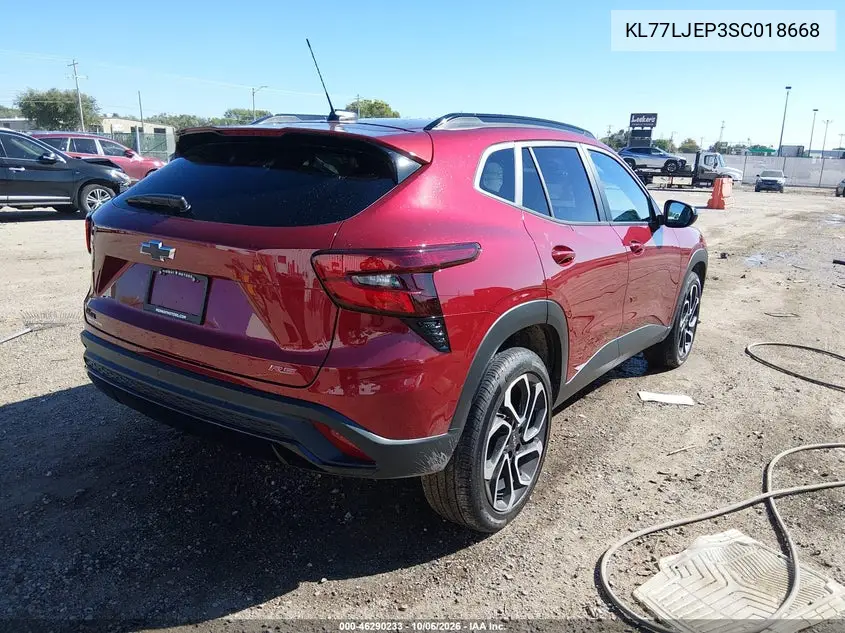 2025 CHEVROLET TRAX VIN KL77LJEP3SC018668 — фото 4