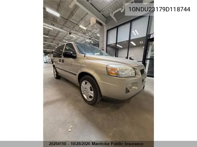CHEVROLET UPLANDER 2009, VIN 1GNDU23179D118744