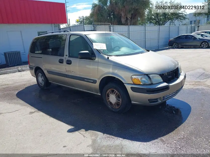 CHEVROLET VENTURE 2004, VIN 1GNDX03E84D229312