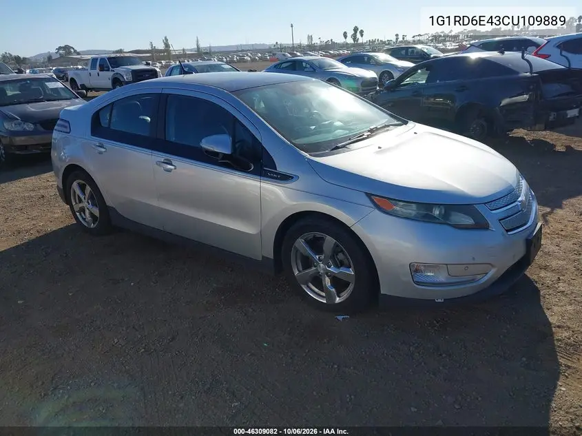 CHEVROLET VOLT 2012, VIN 1G1RD6E43CU109889