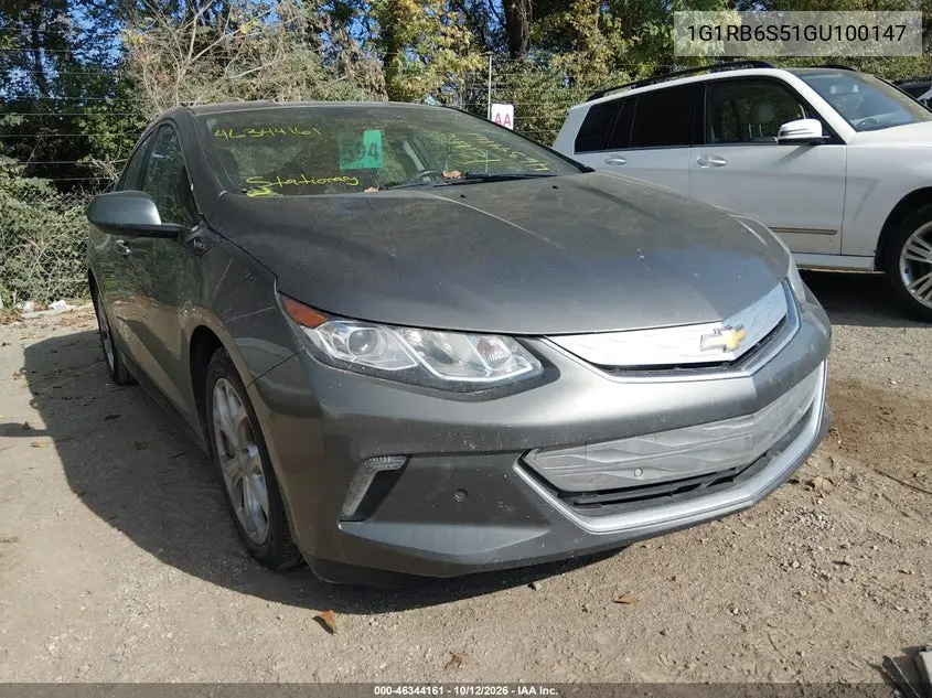 CHEVROLET VOLT 2016, VIN 1G1RB6S51GU100147