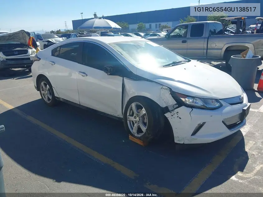 CHEVROLET VOLT 2016, VIN 1G1RC6S54GU138517