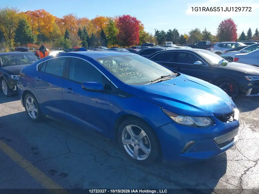CHEVROLET VOLT 2018, VIN 1G1RA6S51JU129772