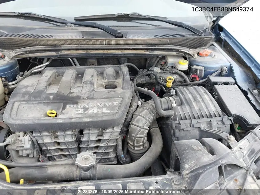 2011 CHRYSLER 200 VIN 1C3BC4FB8BN549374 — фото 10