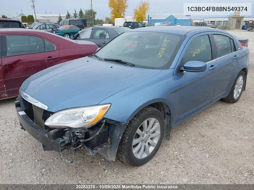 2011 CHRYSLER 200 VIN 1C3BC4FB8BN549374 — фото 2