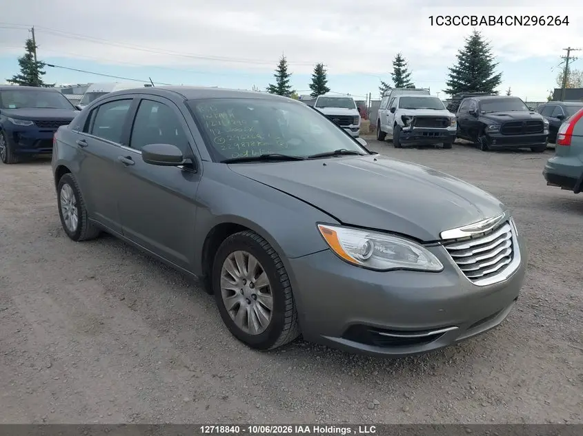 CHRYSLER 200 2012, VIN 1C3CCBAB4CN296264