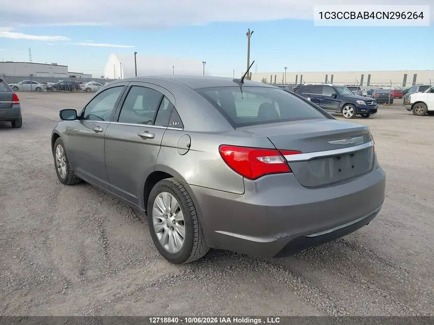2012 CHRYSLER 200 VIN 1C3CCBAB4CN296264 — фото 3