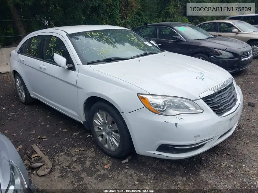 CHRYSLER 200 2014, VIN 1C3CCBAB1EN175839