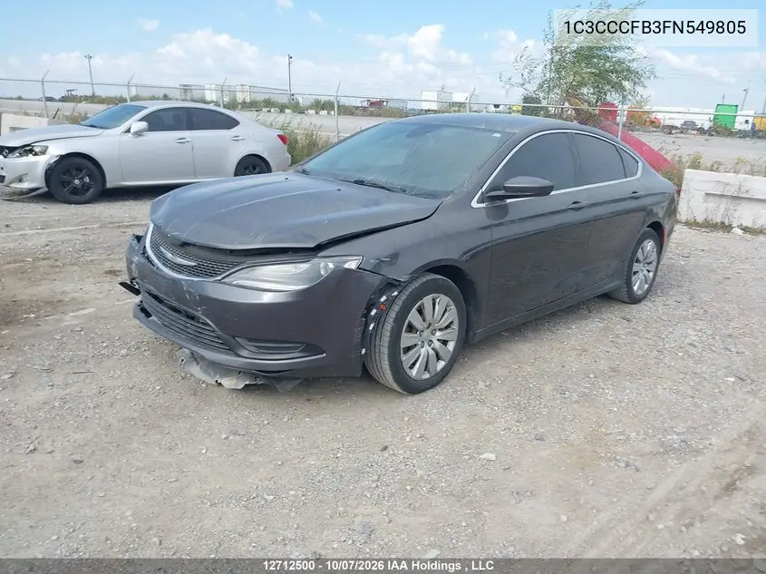 2015 CHRYSLER 200 VIN 1C3CCCFB3FN549805 — фото 2