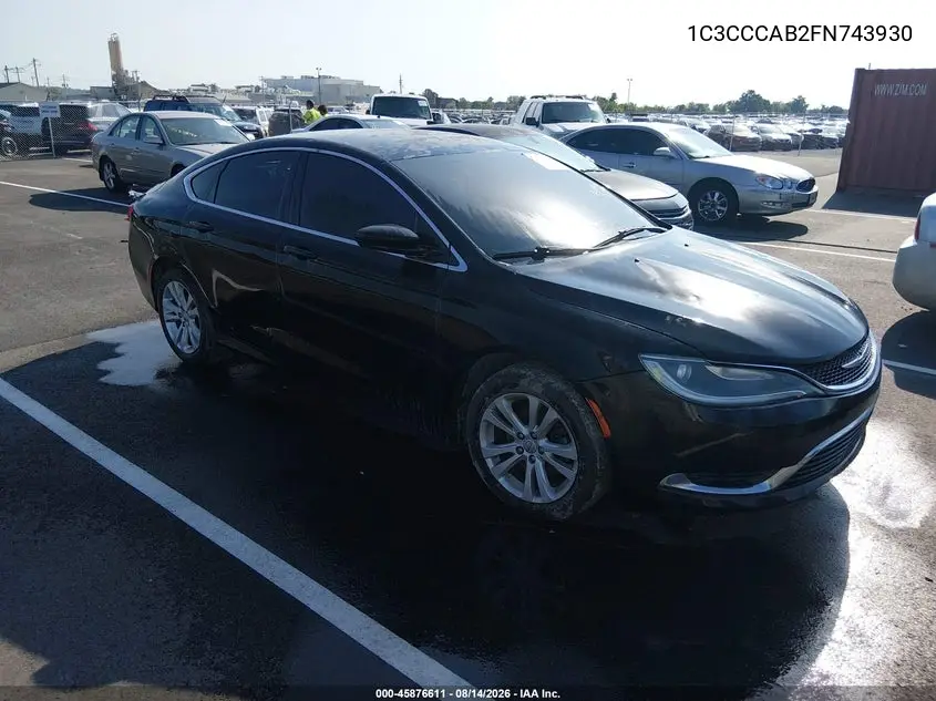 CHRYSLER 200 2015, VIN 1C3CCCAB2FN743930