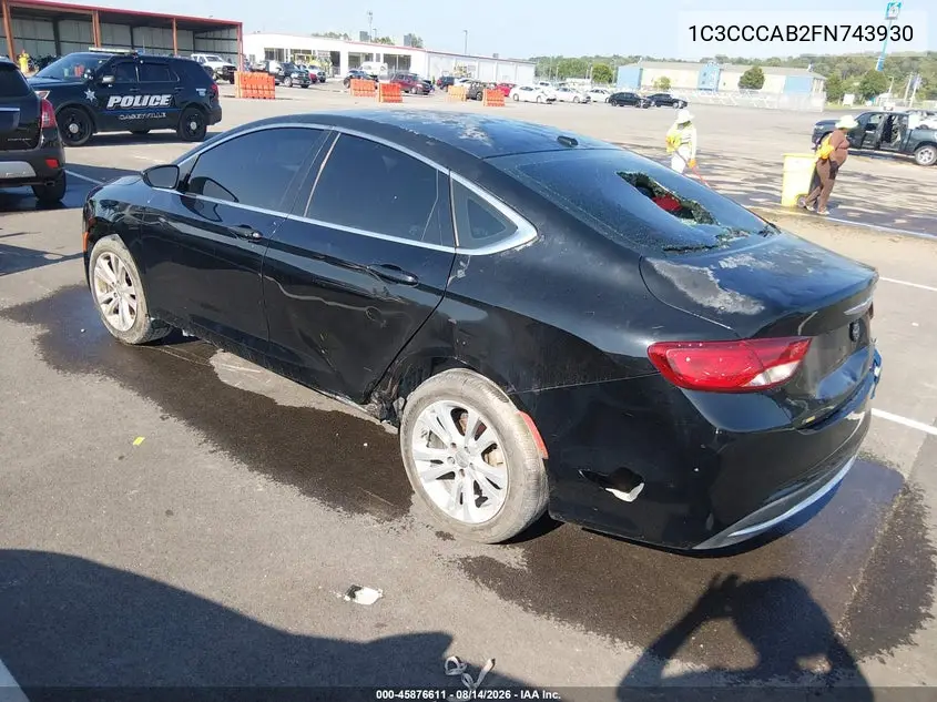2015 CHRYSLER 200 VIN 1C3CCCAB2FN743930 — фото 3