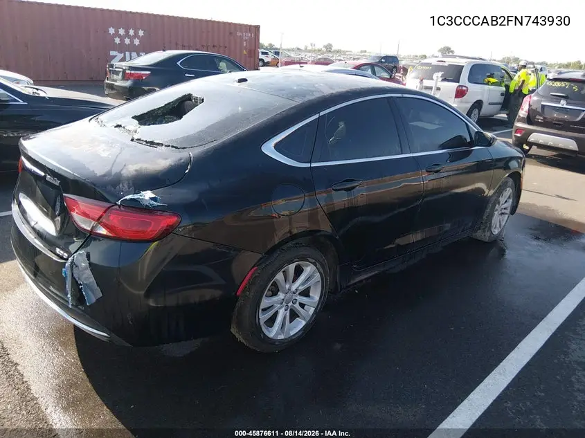 2015 CHRYSLER 200 VIN 1C3CCCAB2FN743930 — фото 4